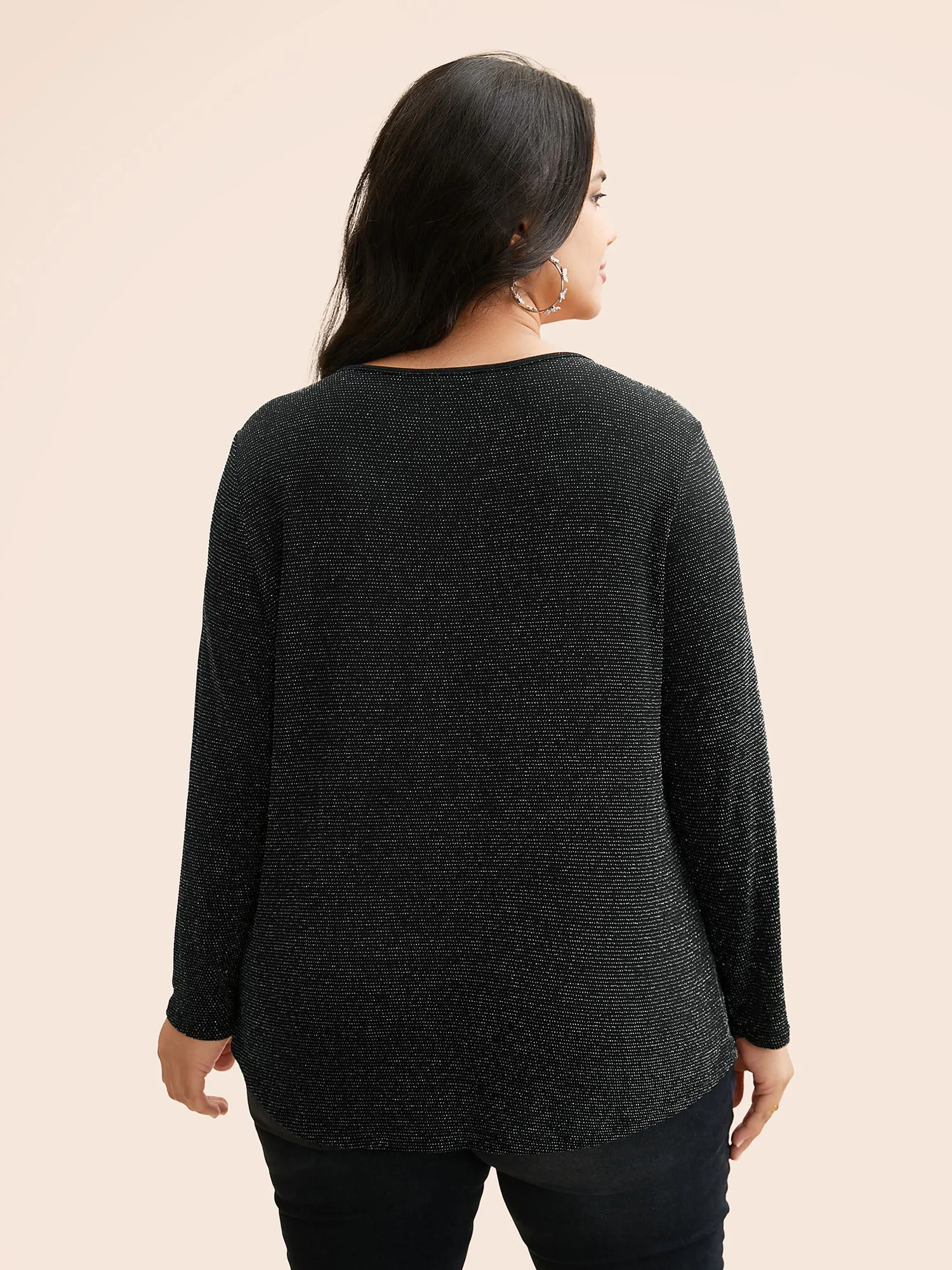 V Neck Luxe Plicated Detail T-shirt sold by Bloomchic product image thumbnail 2