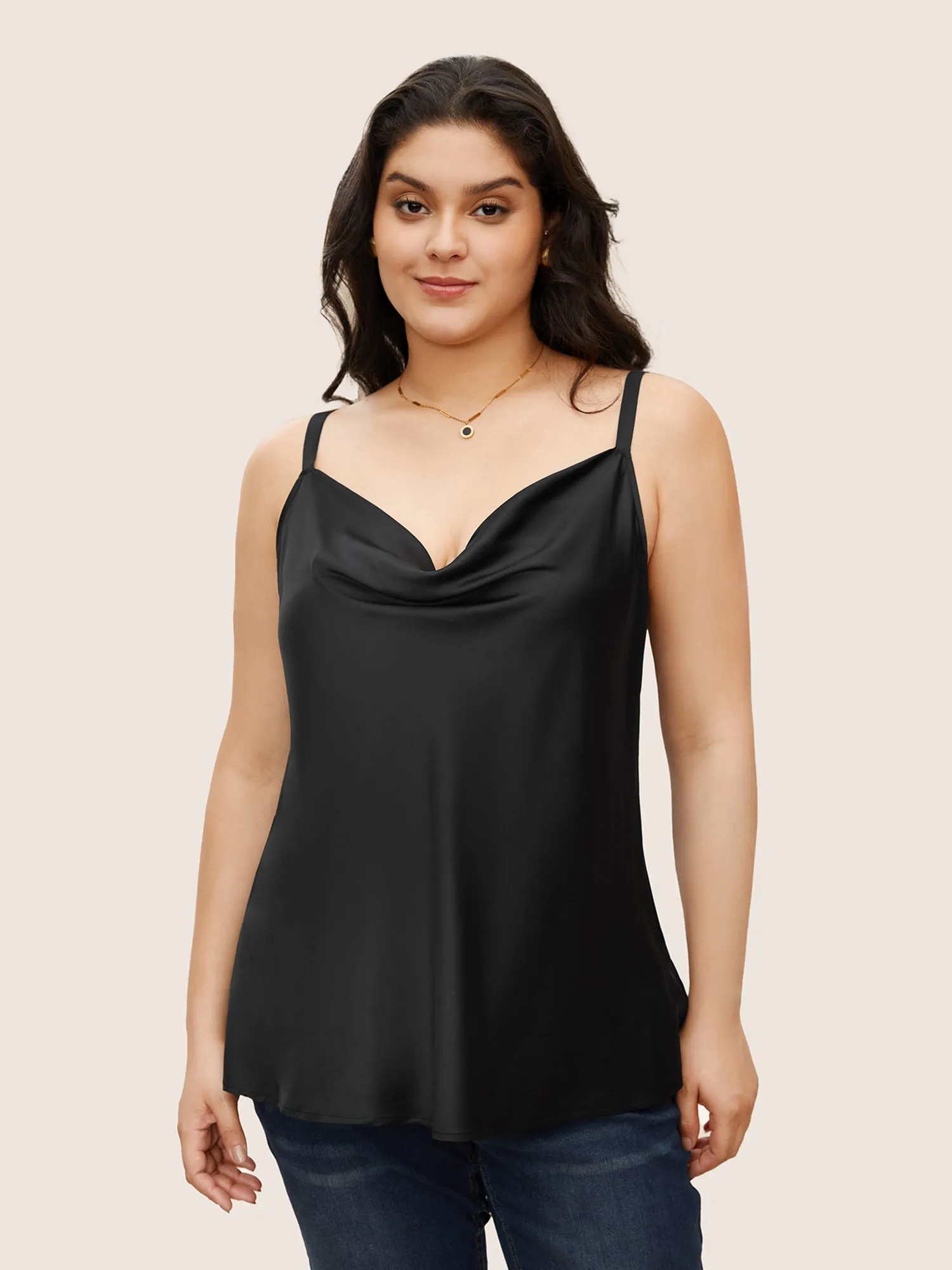 Supersoft Essentials Cowl Neck Adjustable Straps Cami Top sold by Bloomchic