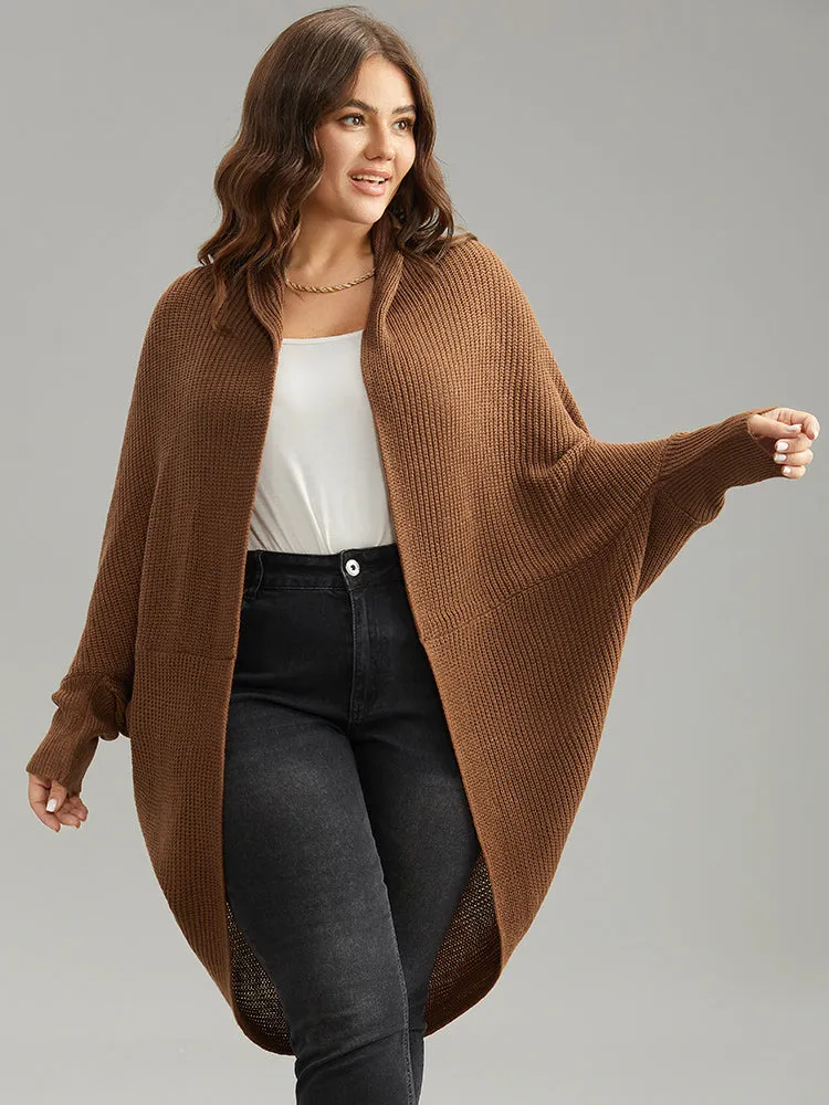 Solid Dolman Sleeve Arc Hem Cardigan sold by Bloomchic product image thumbnail 4