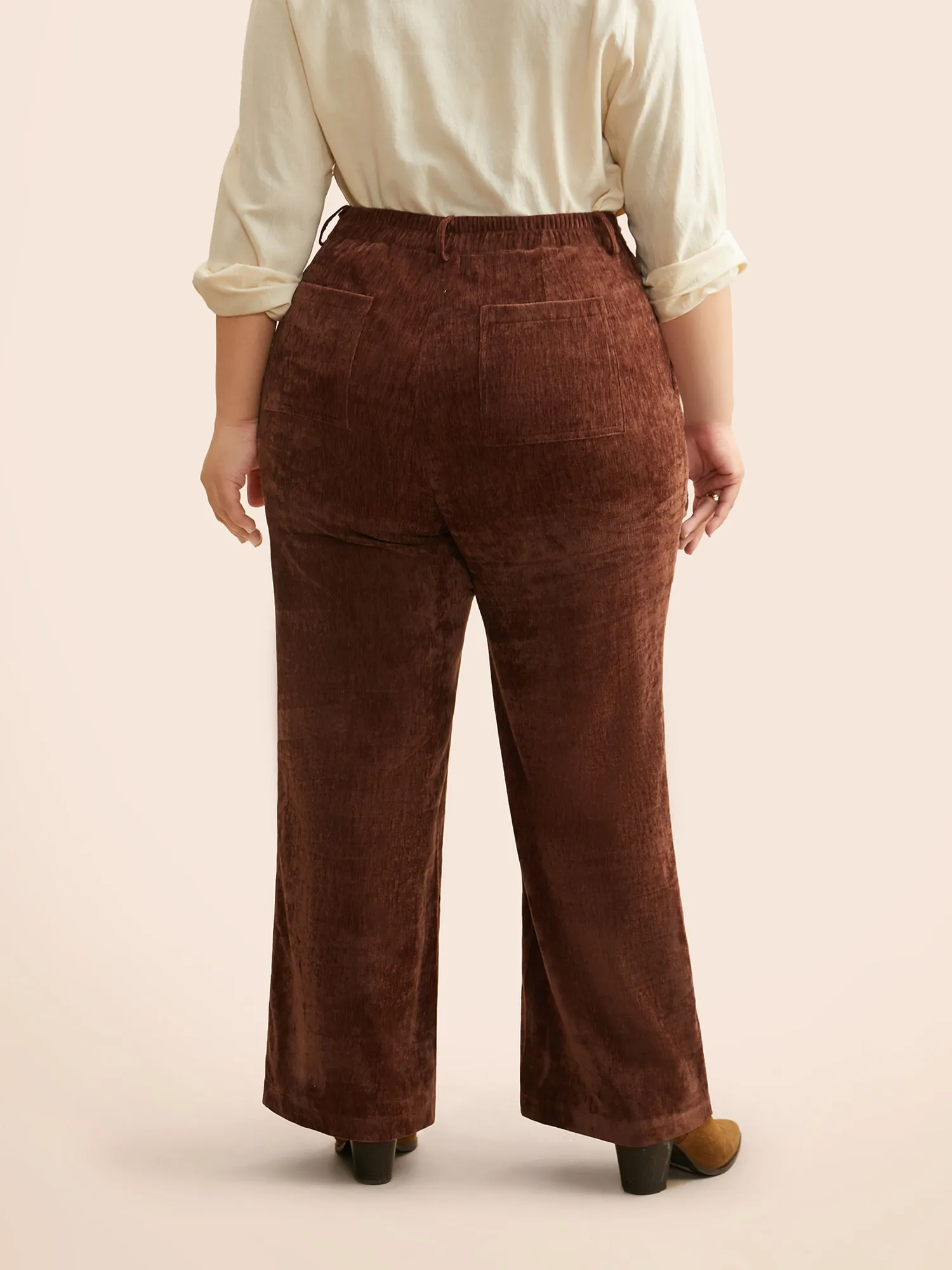 Mid Rise Chenille Bootcut Pants sold by Bloomchic product image thumbnail 3