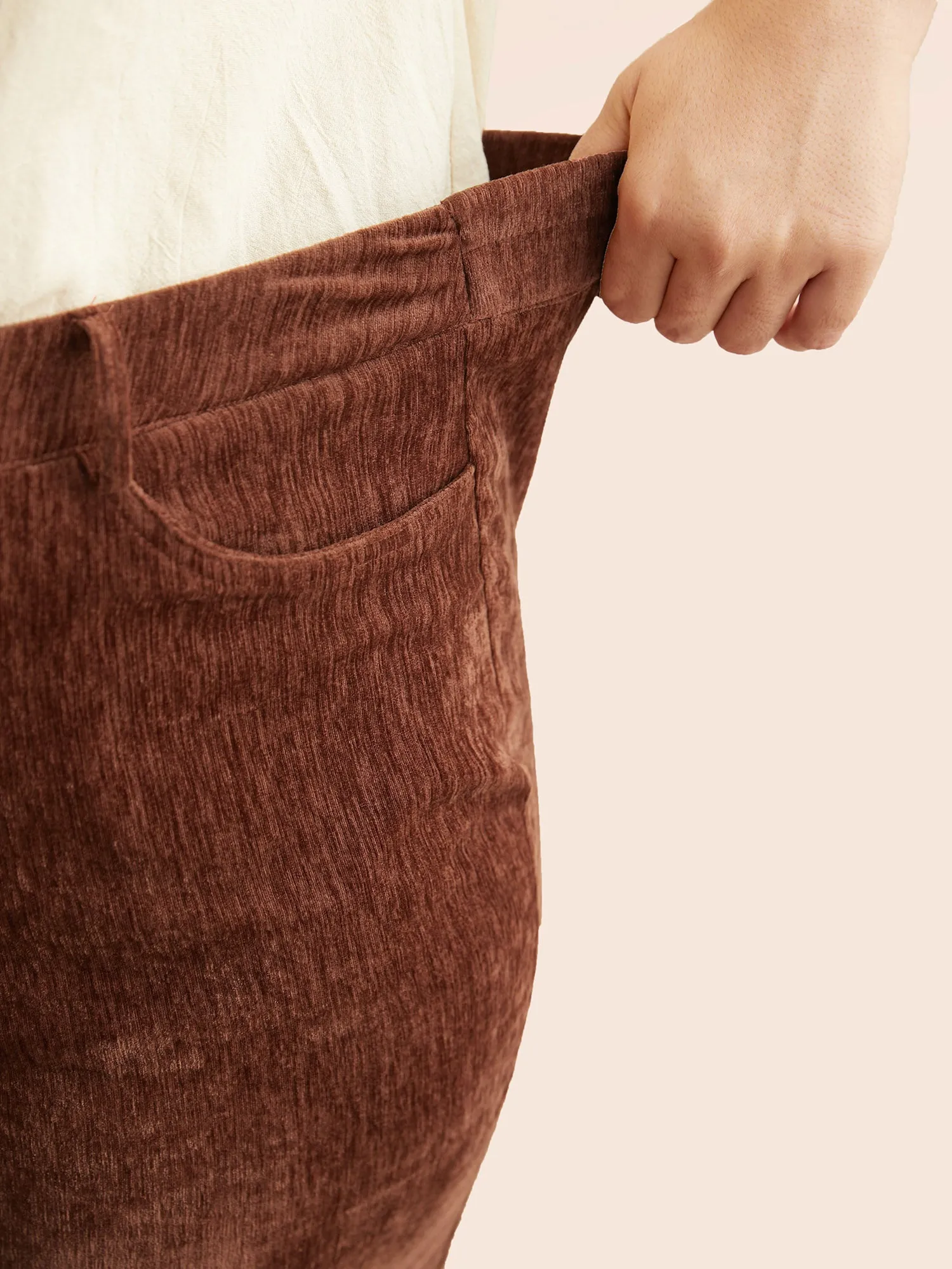 Mid Rise Chenille Bootcut Pants sold by Bloomchic product image thumbnail 5
