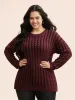 Crew Neck Cable Knit Split Hem Pullover sold by Bloomchic