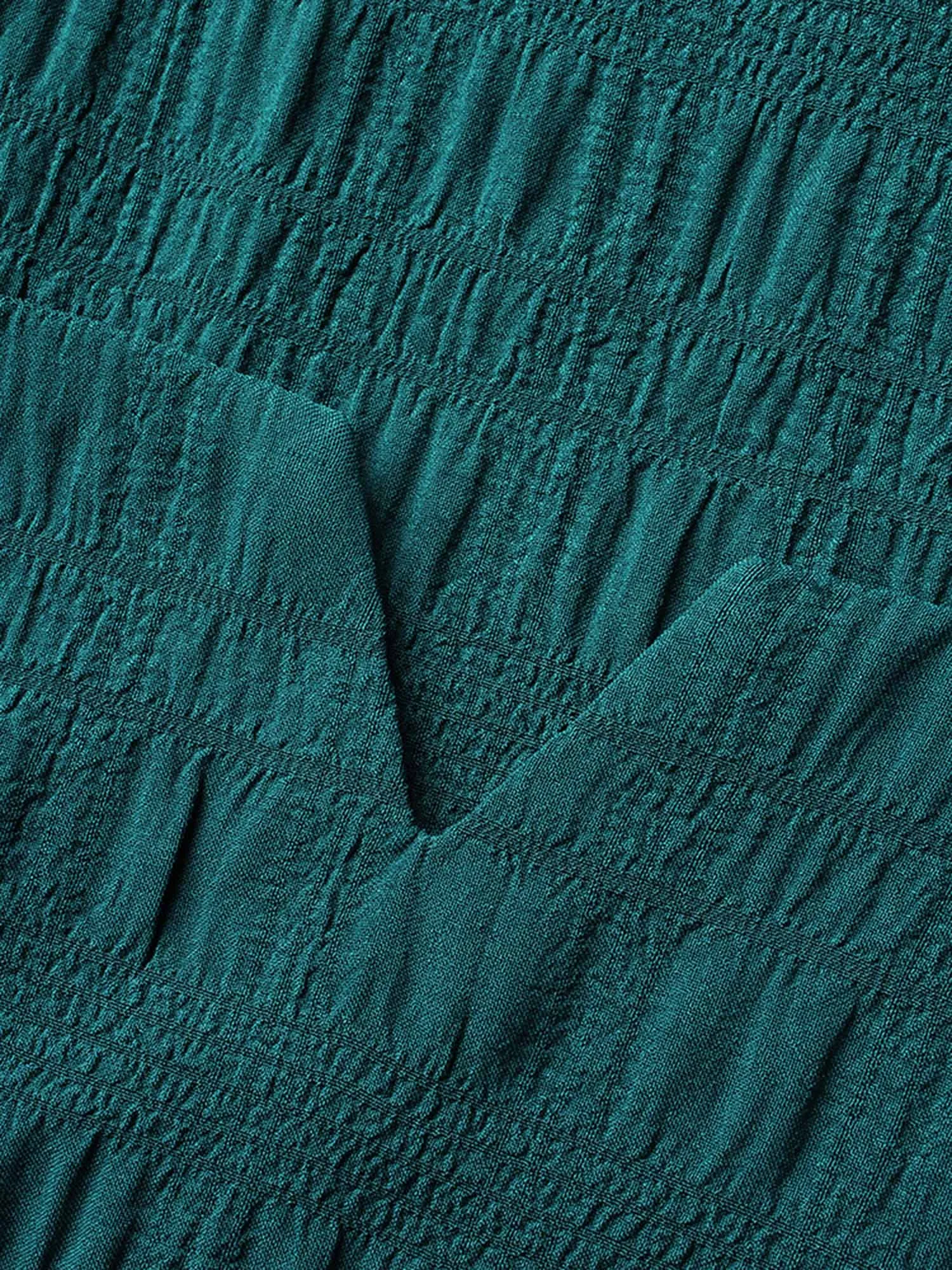 Solid Textured Notched Pleated Blouse sold by Bloomchic product image thumbnail 5