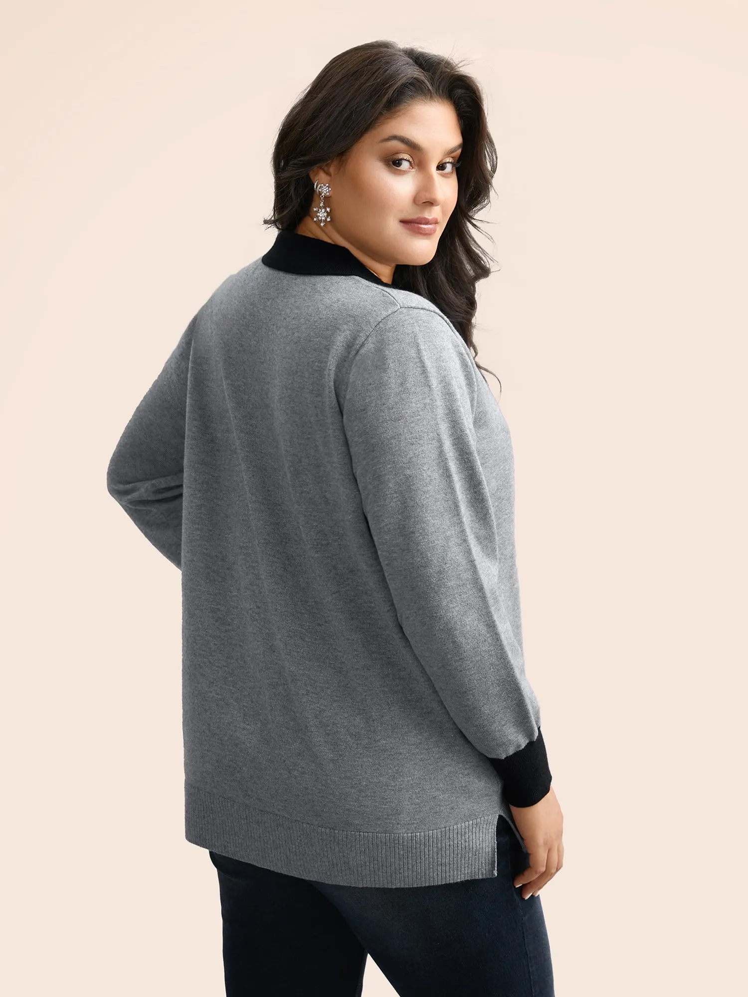 Supersoft Essentials Contrast Polo Neck Button Up Pullover sold by Bloomchic product image thumbnail 2