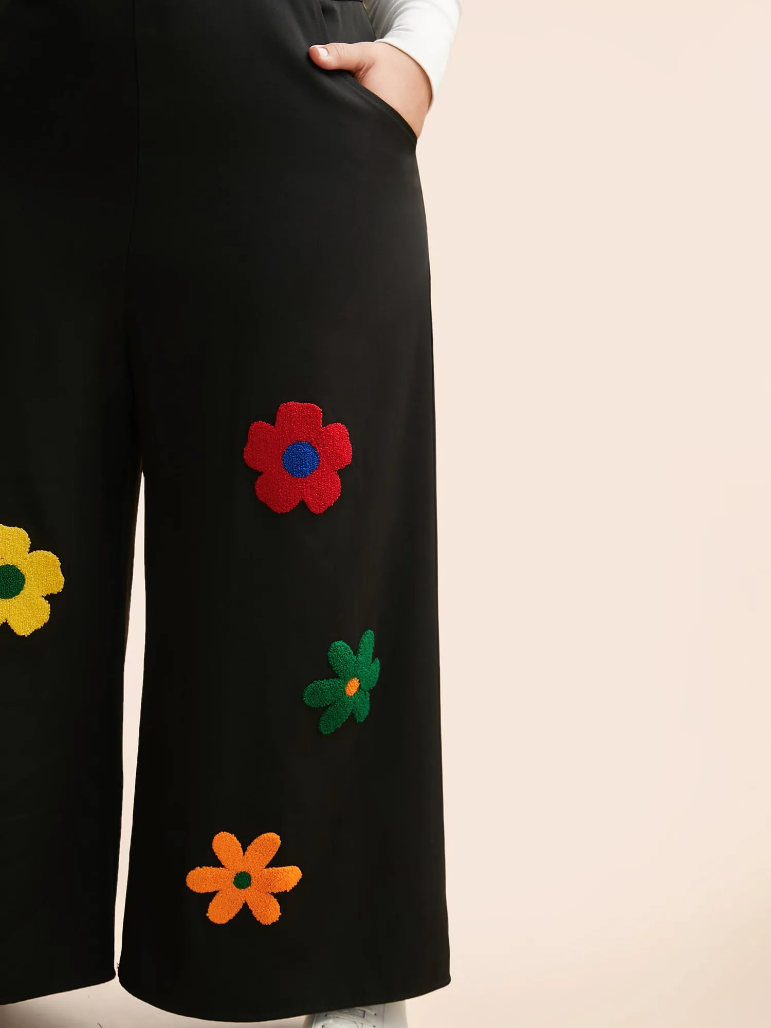 Floral Towel Embroidered Loose Jumpsuit sold by Bloomchic product image thumbnail 2