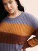 Colorblock Contrast Split Hem Pullover sold by Bloomchic