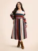 Striped Contrast Crew Neck Knit Dress sold by Bloomchic