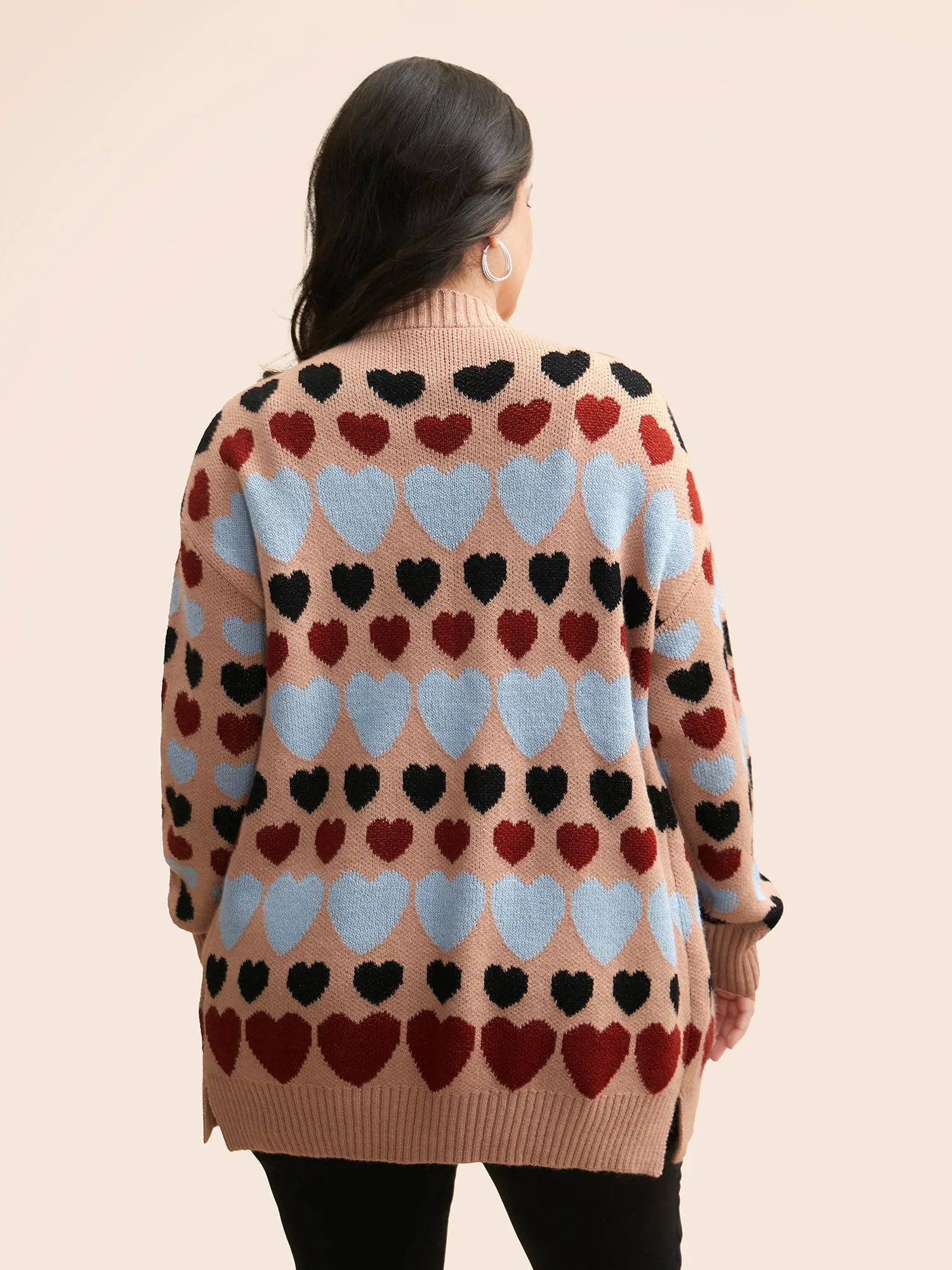 Contrast Heart Patch Pocket Cardigan sold by Bloomchic product image thumbnail 5