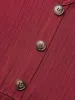 V Neck Button Detail Rib Knit Dress sold by Bloomchic