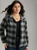 Plaid Zipper Pocket Contrast Jacket sold by Bloomchic