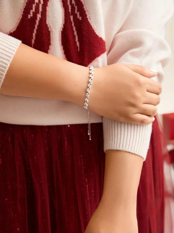 Zircon Adjustable Chain Bracelet sold by Bloomchic