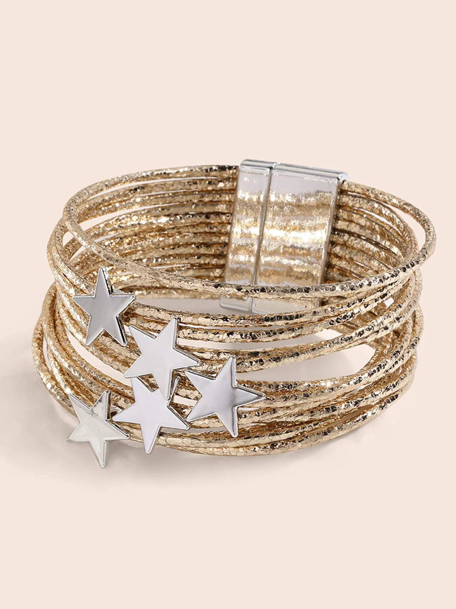 Gold Star Magnetic Closure Bracelet sold by Bloomchic product image thumbnail 2