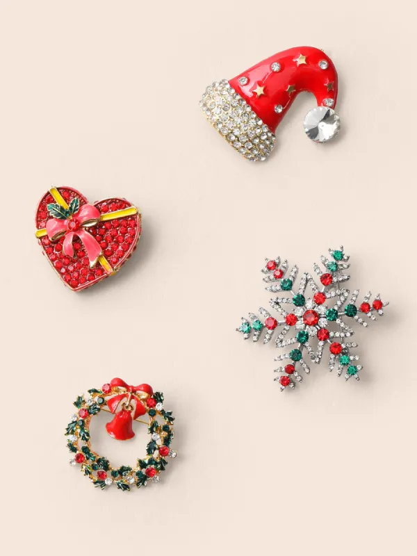 Holidazzled Zircon Brooch Set sold by Bloomchic