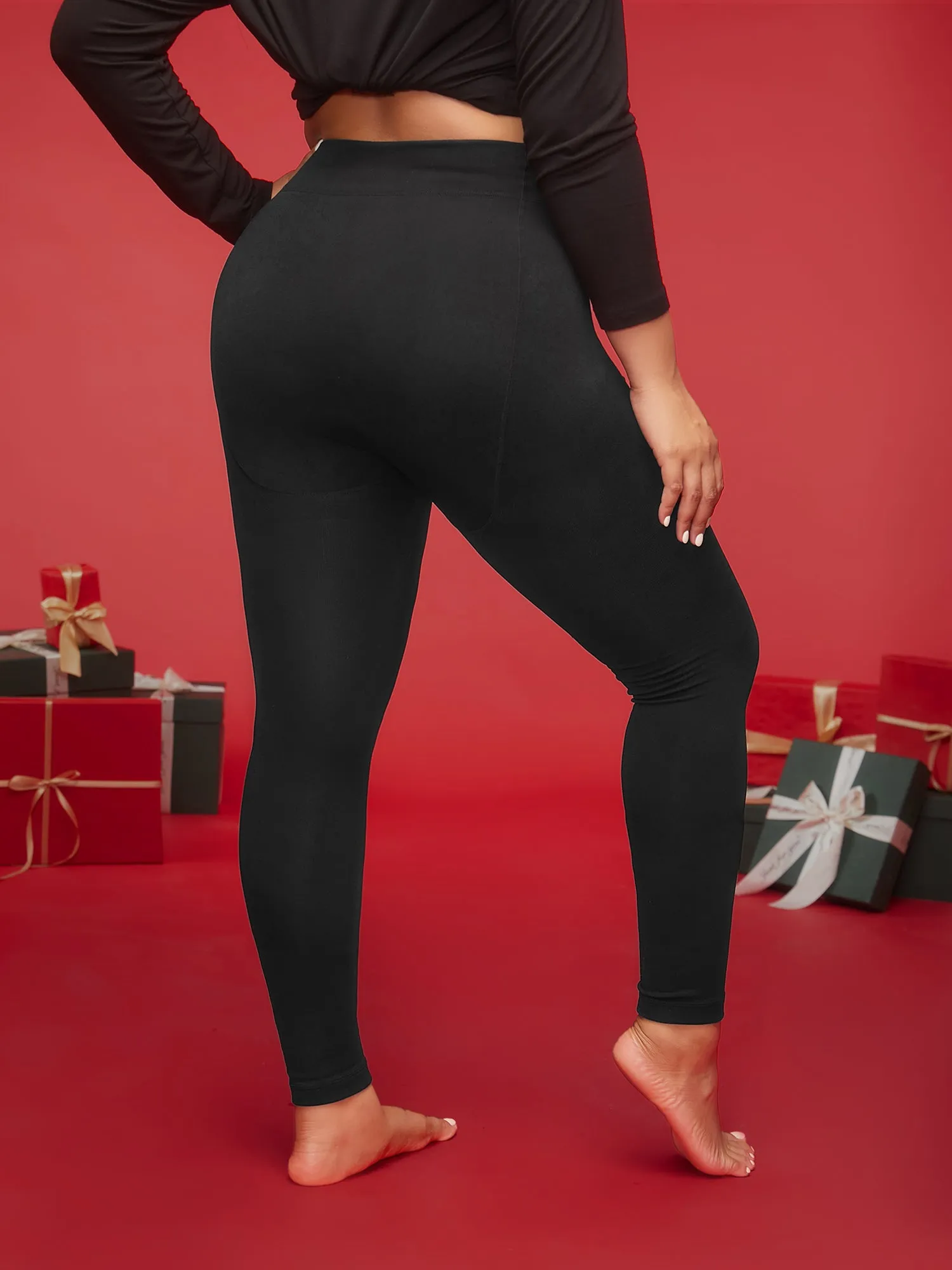 Light Fleece High-Waisted Legging Tights Stocking sold by Bloomchic product image thumbnail 3