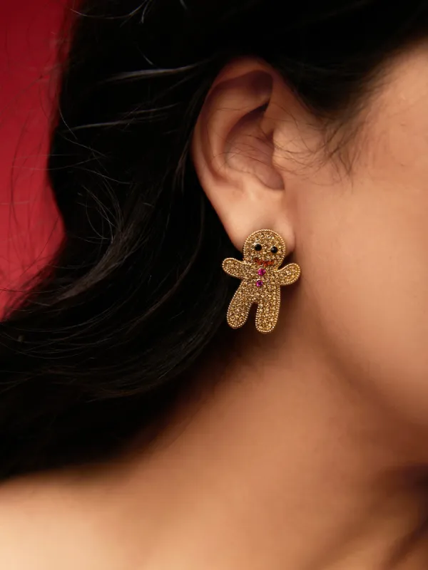 Gingerbread Zircon Earrings sold by Bloomchic