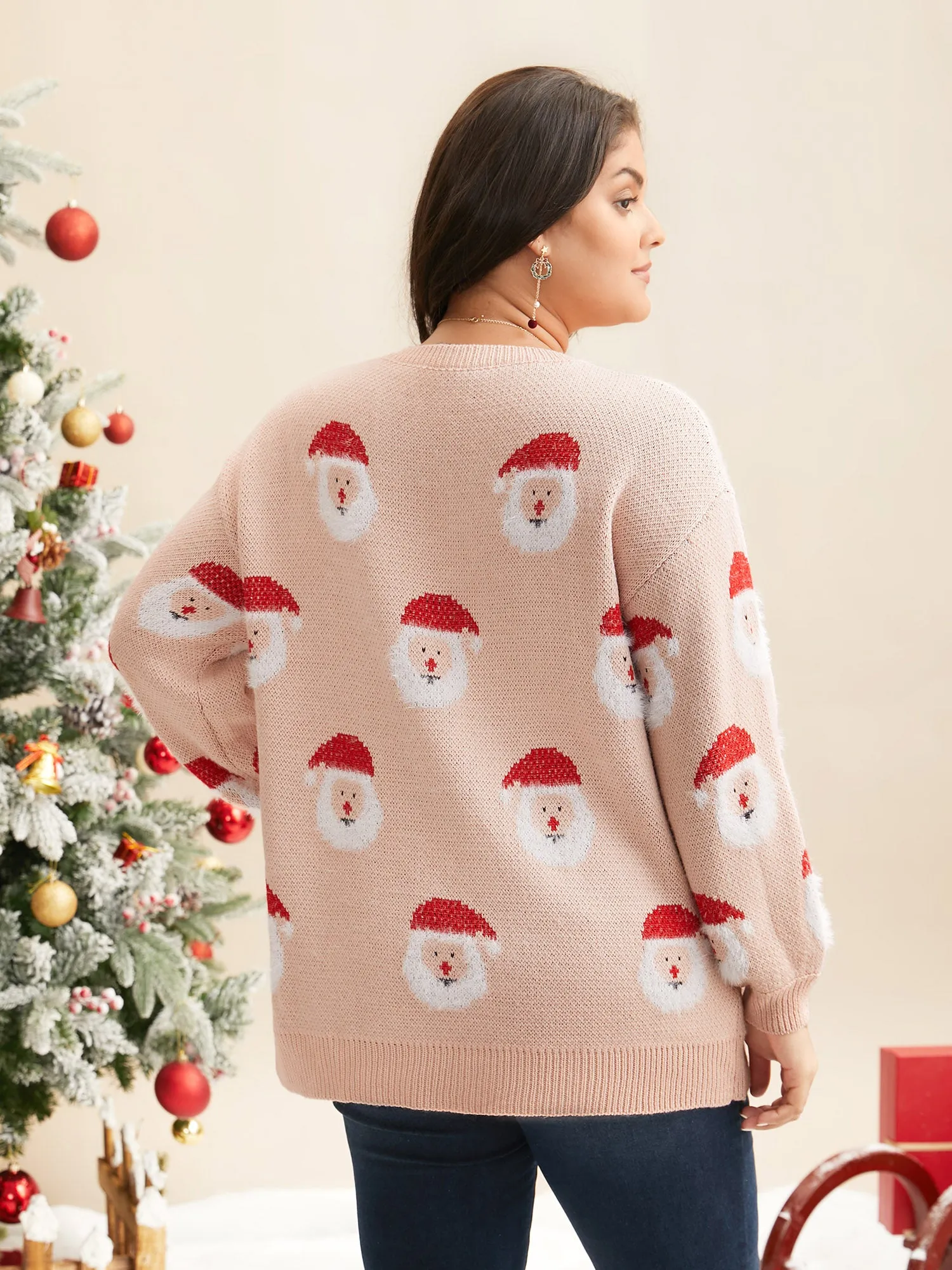 Holiday Printed Balloon Sleeves Pullover sold by Bloomchic product image thumbnail 2