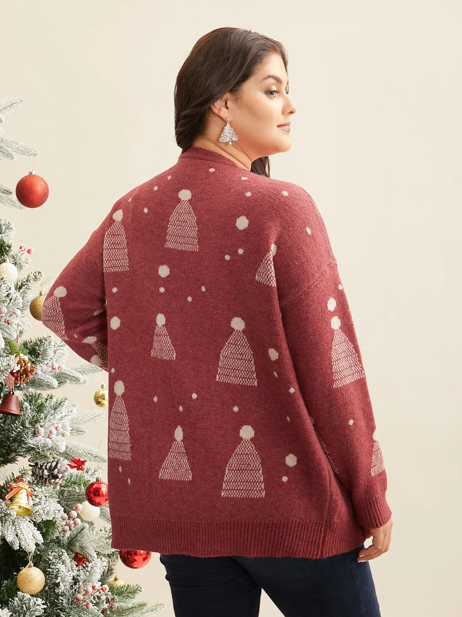 Holiday Gradient Cable Knit Cardigan sold by Bloomchic product image thumbnail 2