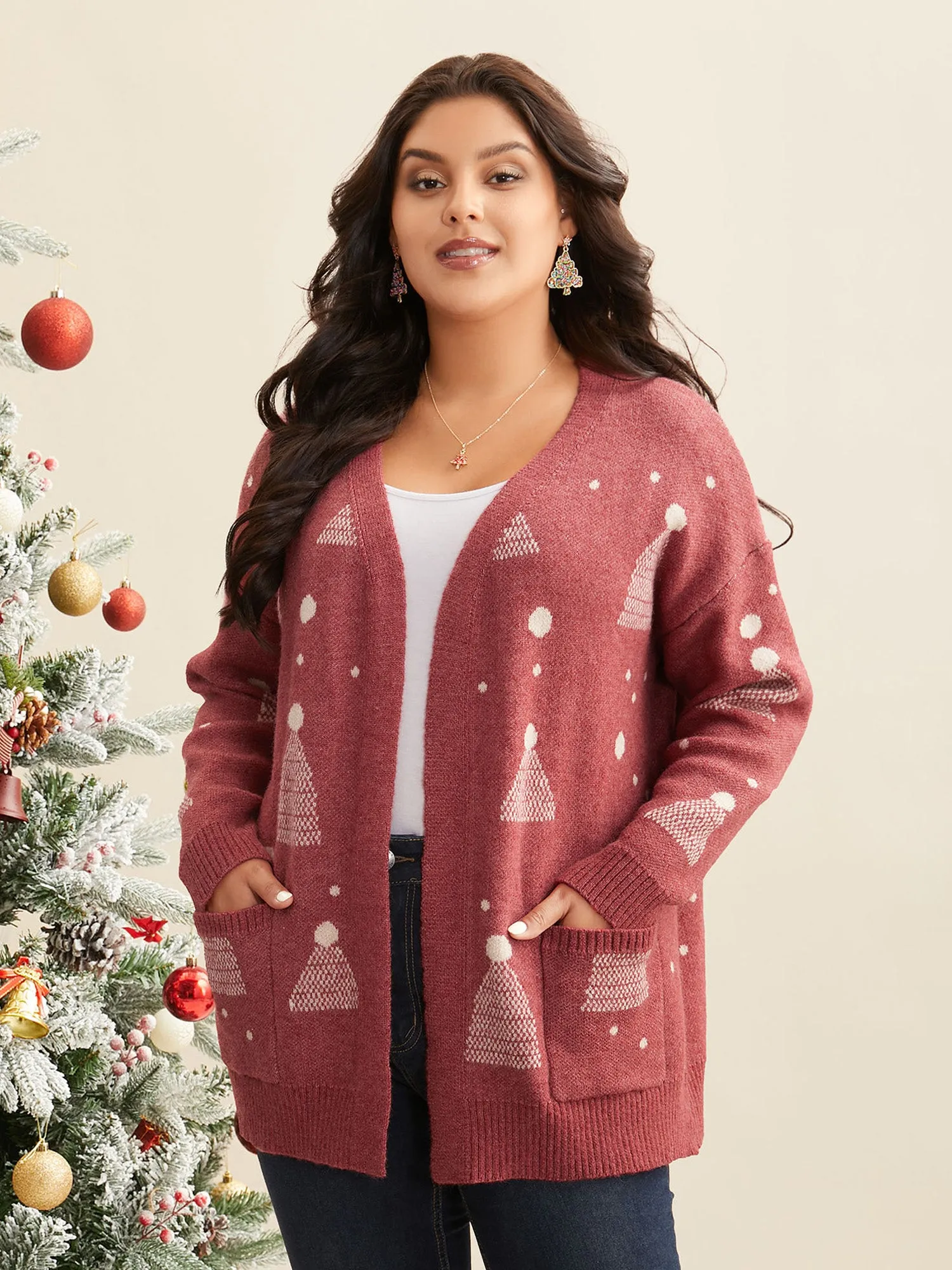 Holiday Gradient Cable Knit Cardigan sold by Bloomchic product image thumbnail 3