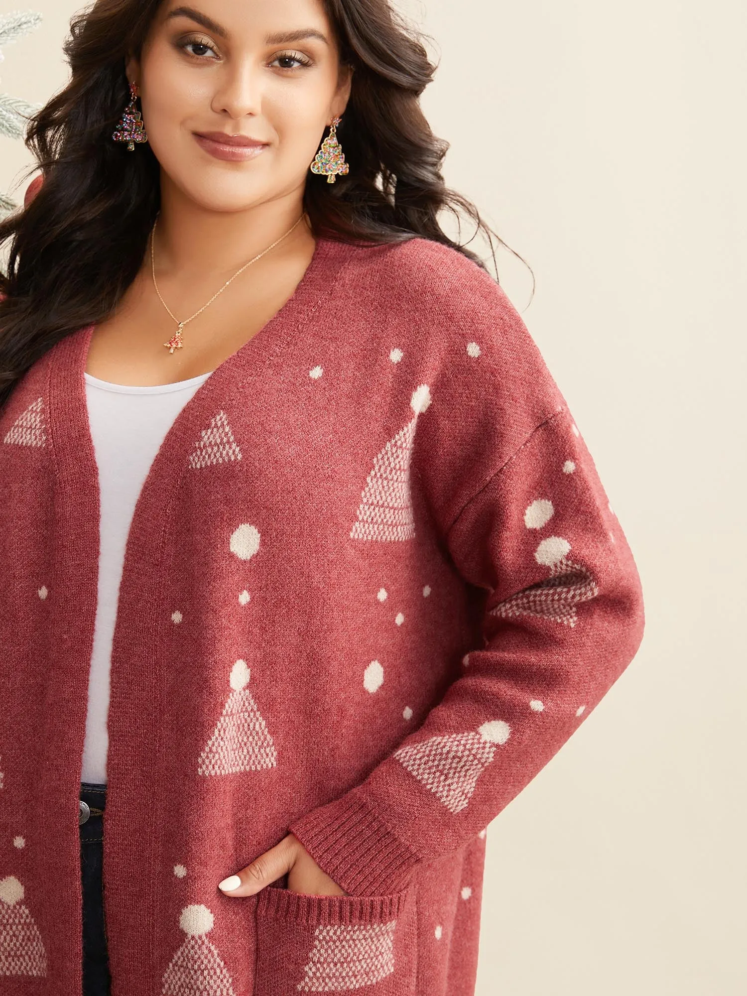 Holiday Gradient Cable Knit Cardigan sold by Bloomchic product image thumbnail 5