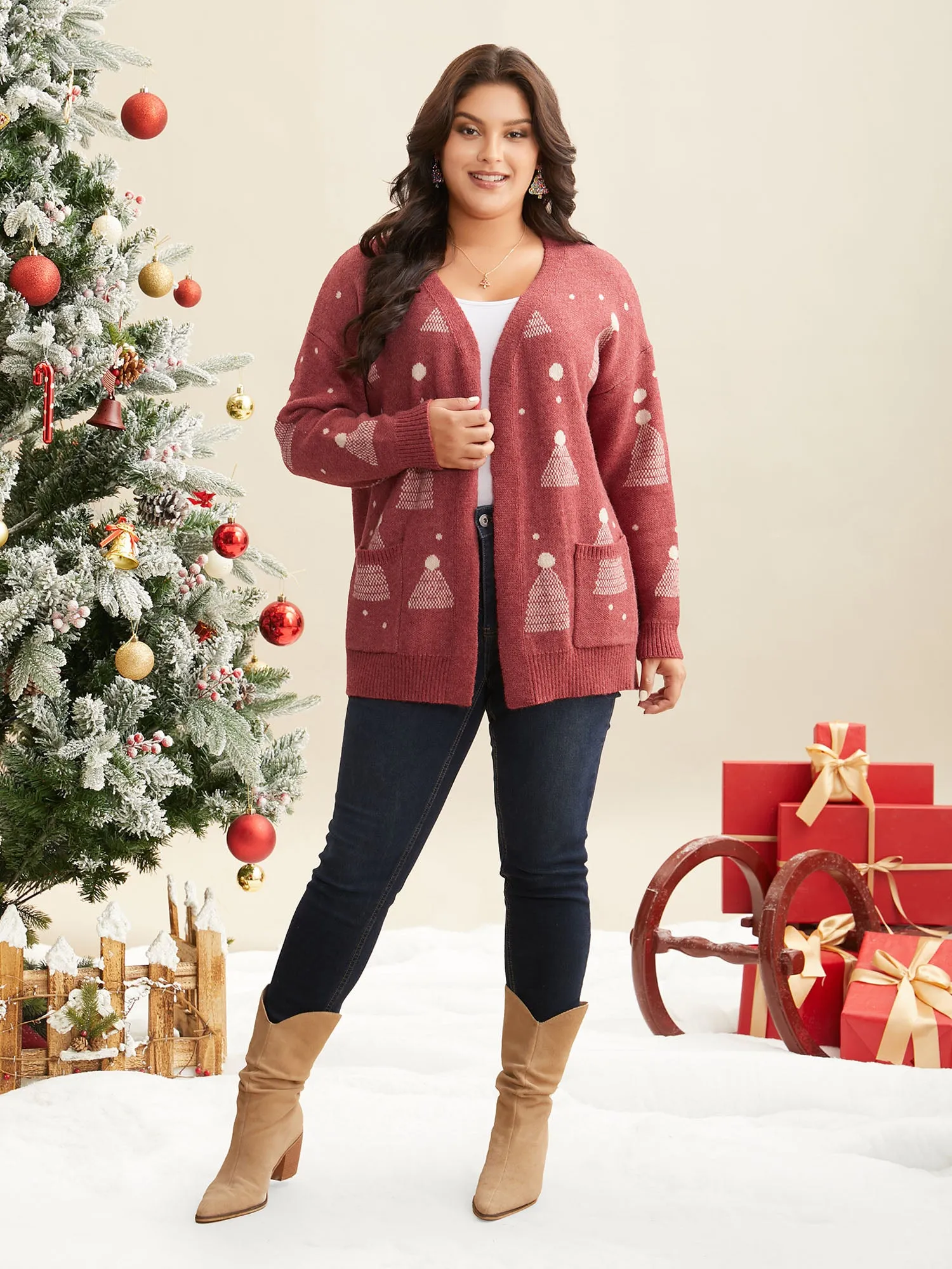 Holiday Gradient Cable Knit Cardigan sold by Bloomchic product image thumbnail 4