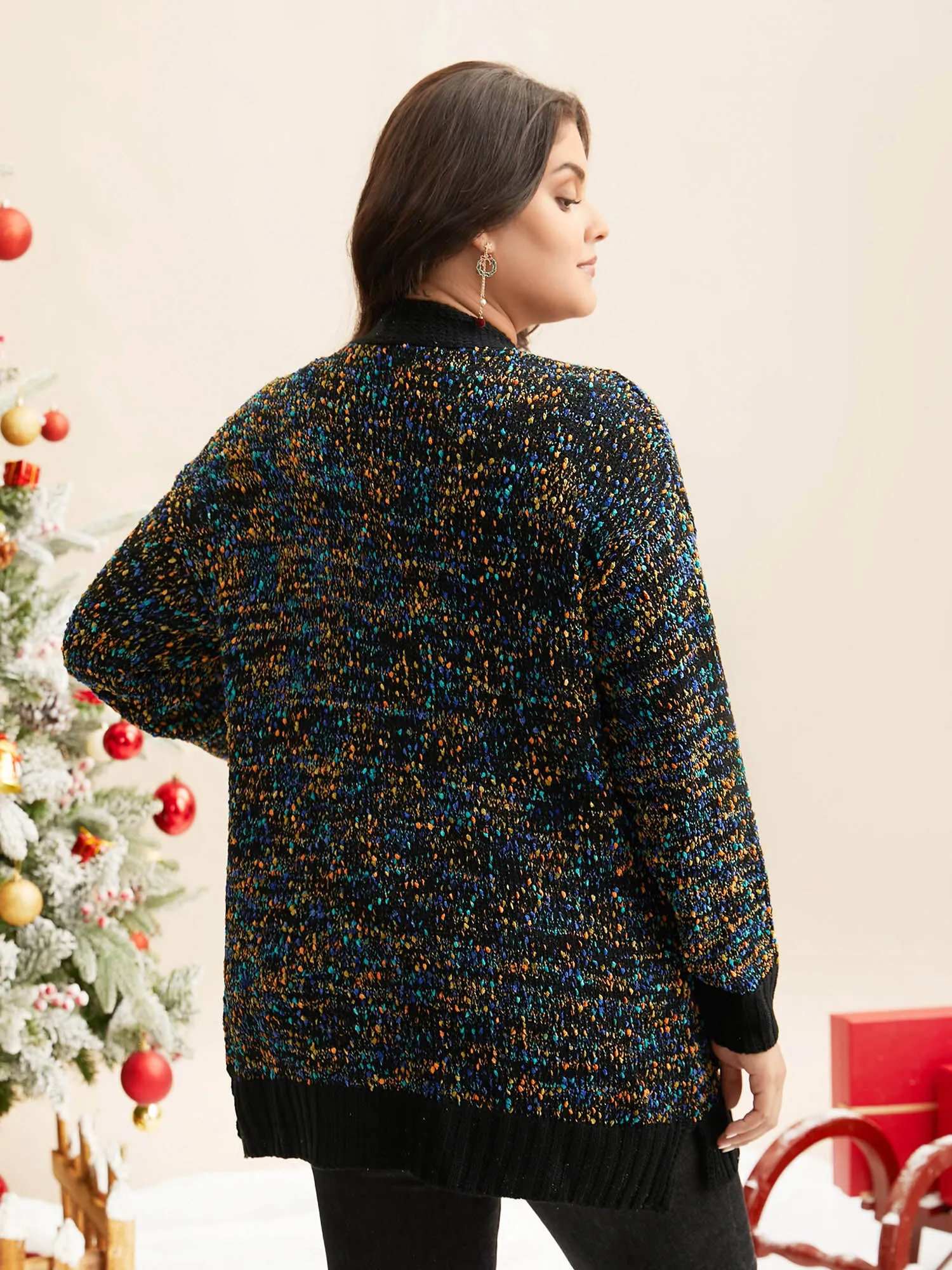 Twinkling Lights Contrast Hem Pockets Cardigan sold by Bloomchic product image thumbnail 5