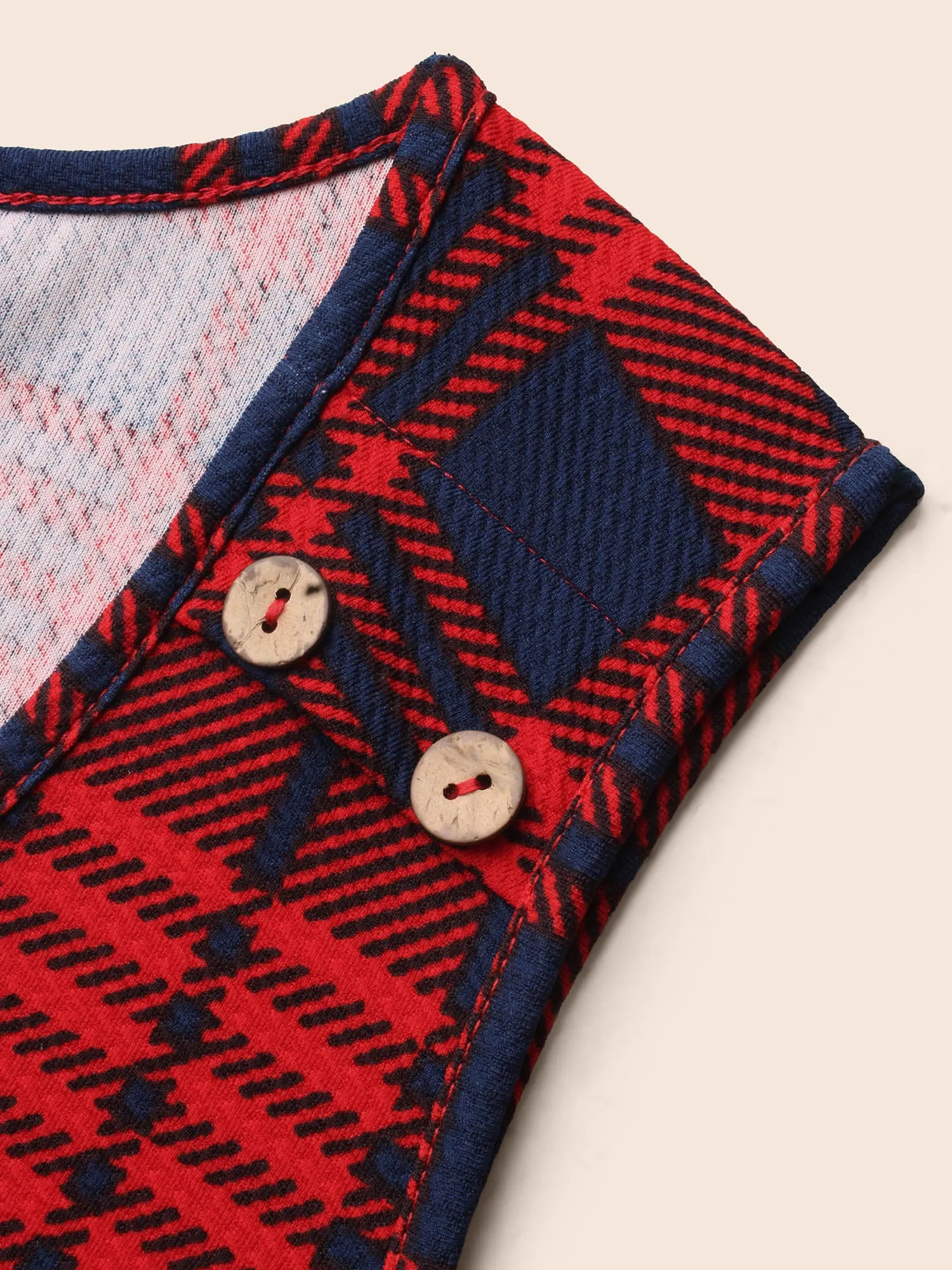 Holiday Plaid Sleeveless Stretch Midi Dress sold by Bloomchic product image thumbnail 4