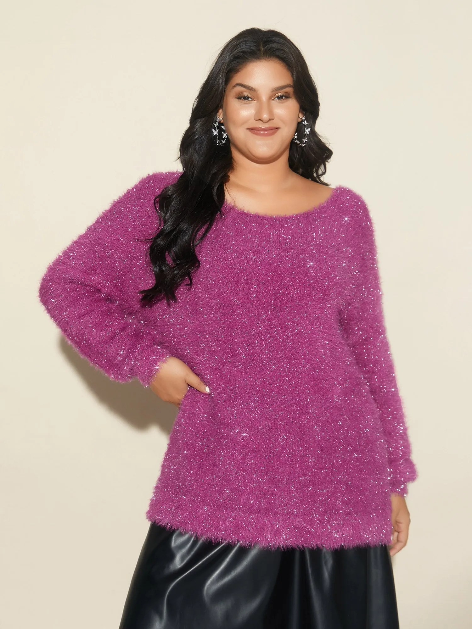 Sparkling Threads Straight Fit Crew Pullover sold by Bloomchic product image thumbnail 3