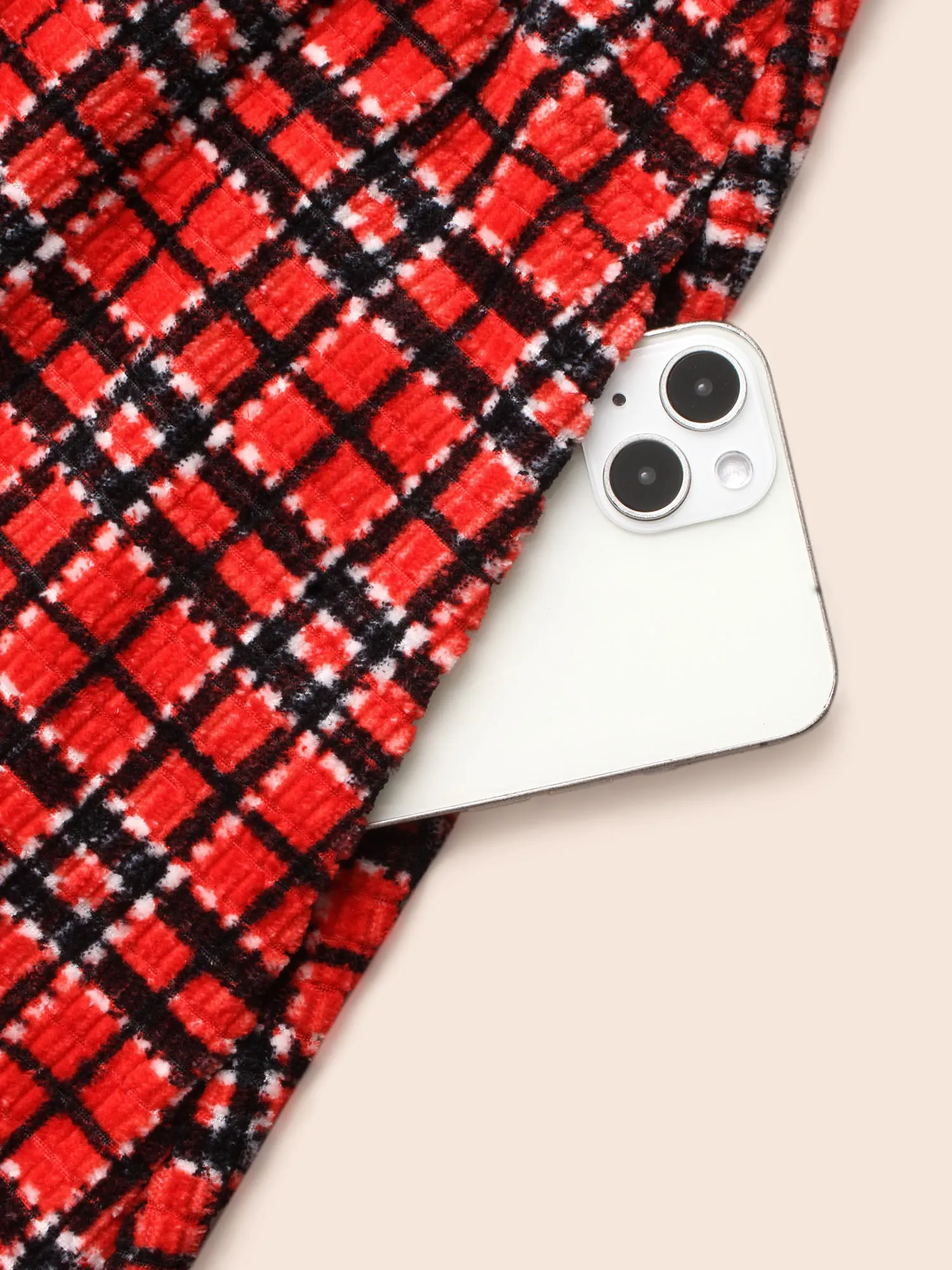 Plaid Pinafore Elastic Waist Midi Dress sold by Bloomchic product image thumbnail 5