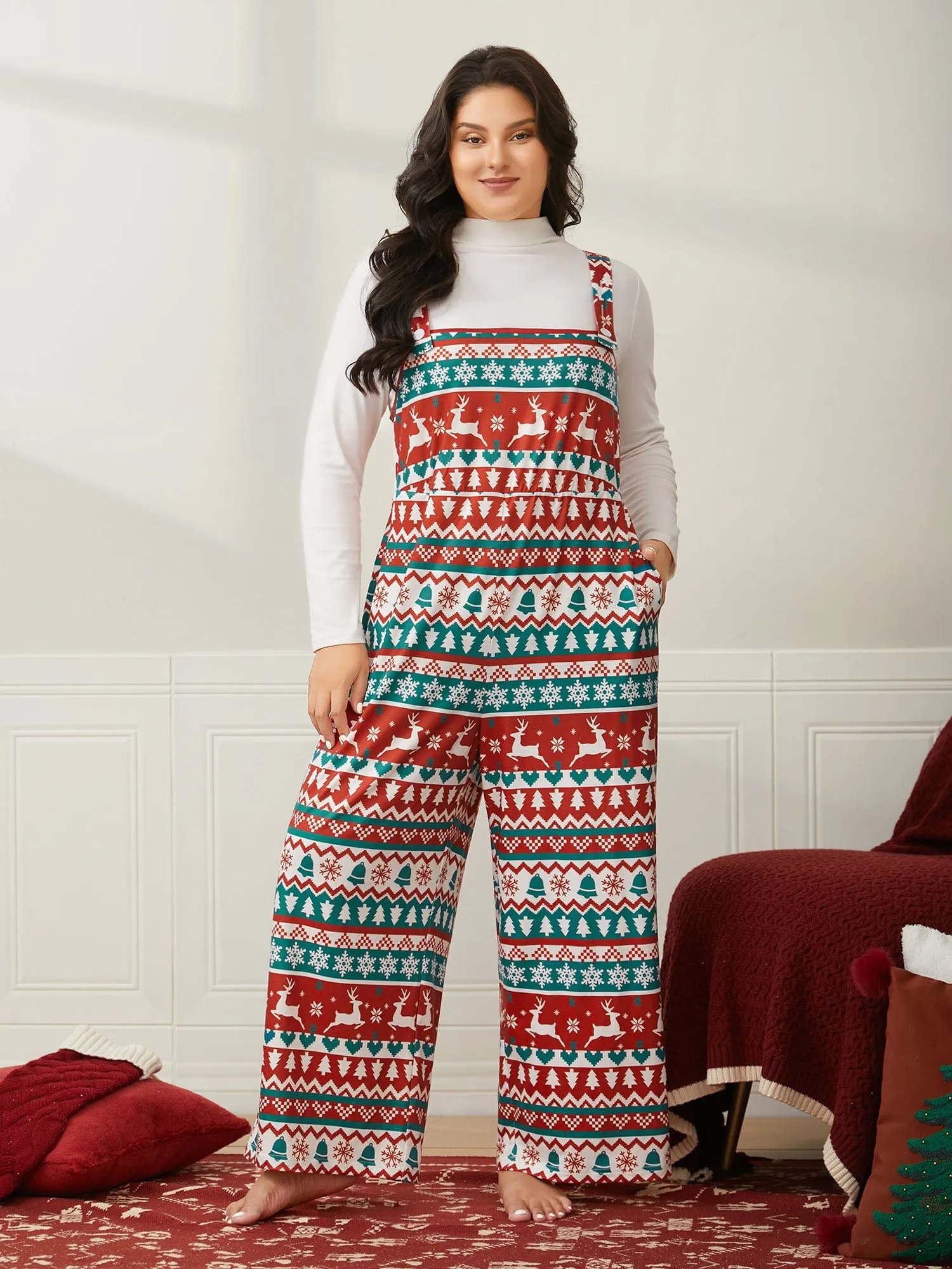 Cami Stripe Knit Straight-Leg Lounge Jumpsuit sold by Bloomchic