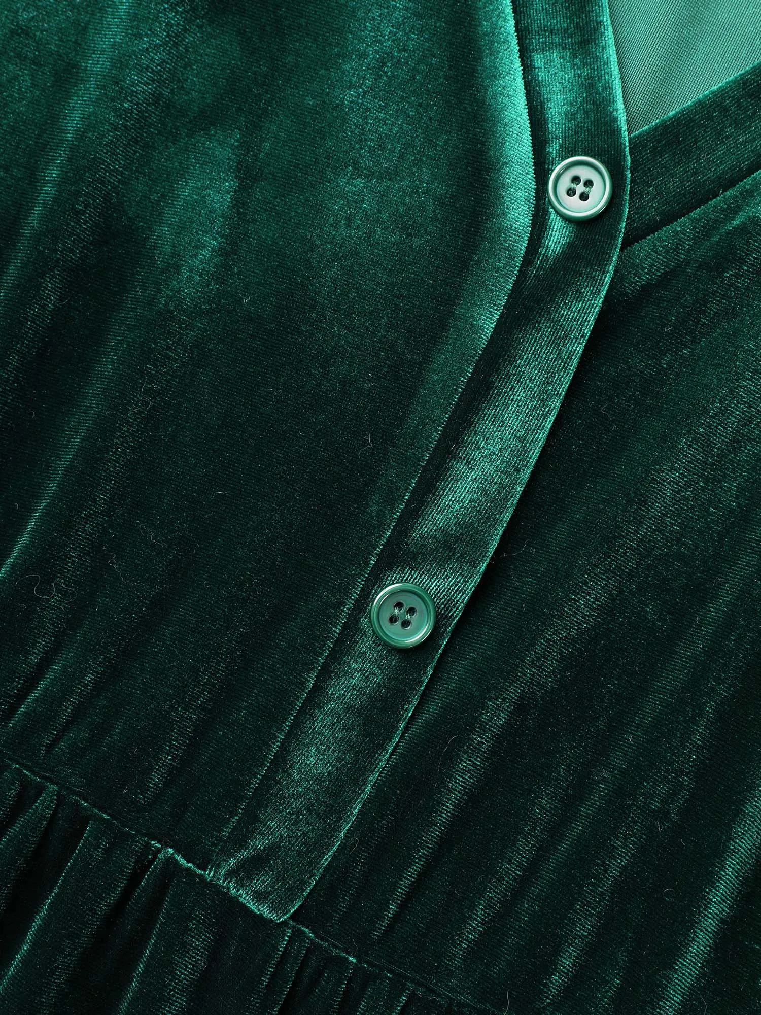 Velvet Front Button Pleated Midi Dress sold by Bloomchic product image thumbnail 5