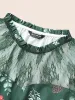 Lace Trim Sheer Neckline Midi Dress sold by Bloomchic