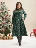 Lace Trim Sheer Neckline Midi Dress sold by Bloomchic