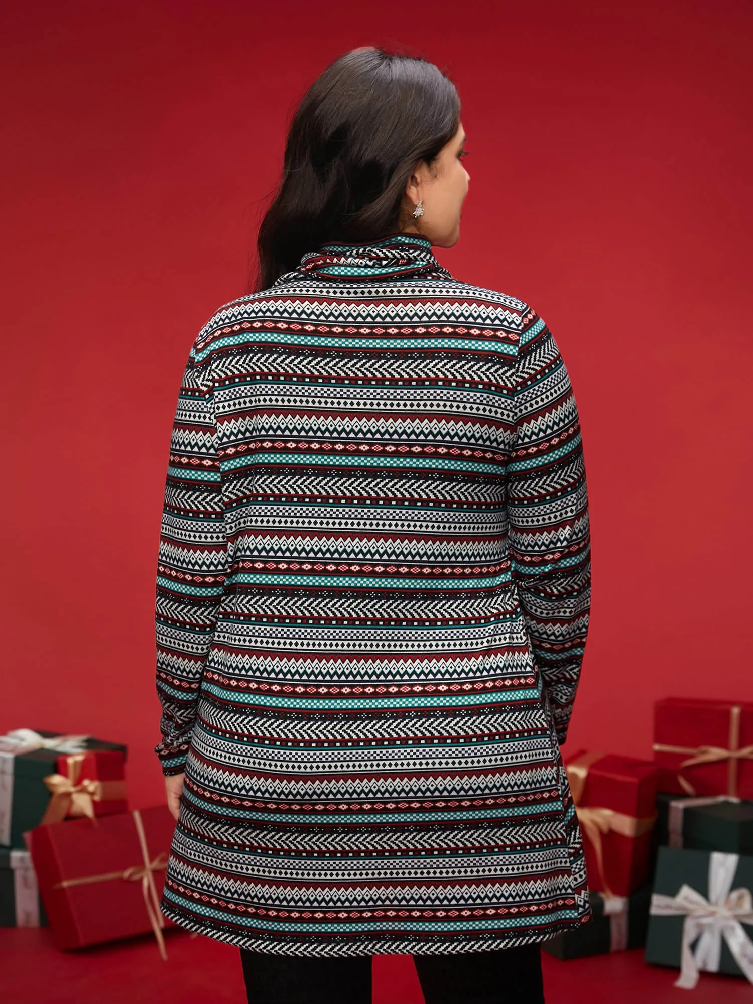 Festive Striped Wrap Tee sold by Bloomchic product image thumbnail 5