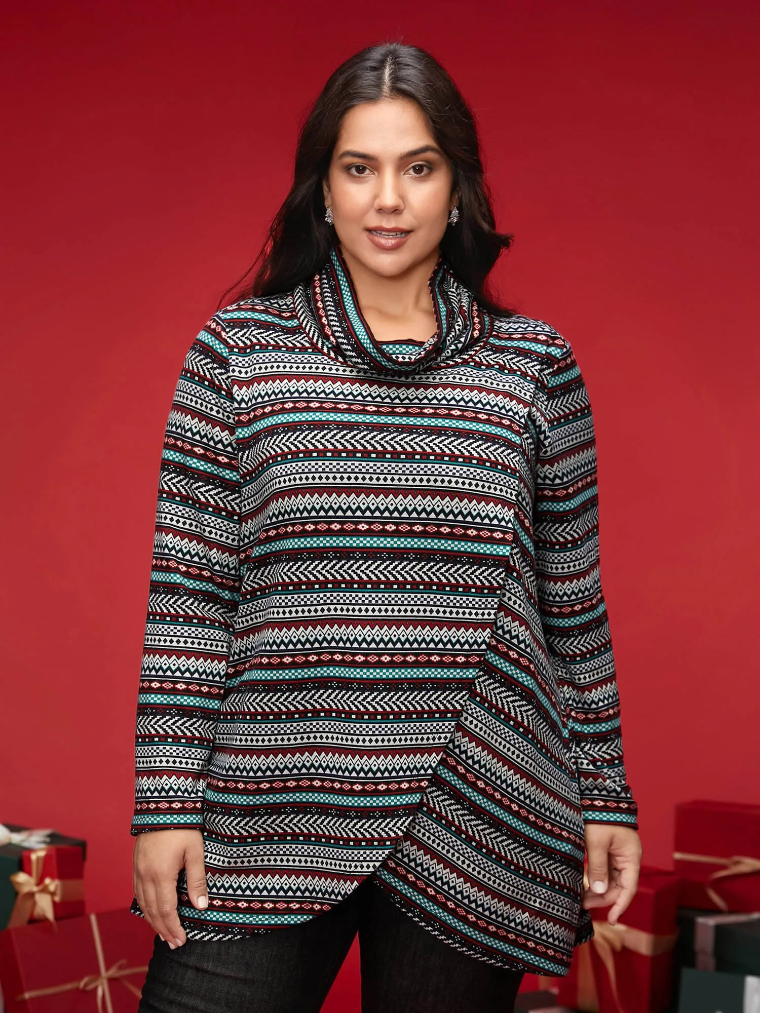 Festive Striped Wrap Tee sold by Bloomchic