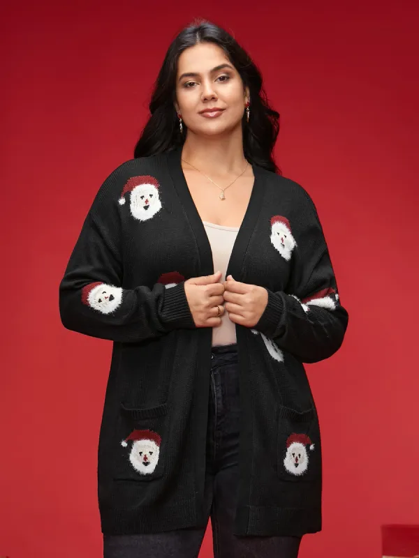 Jolly Fellow Pattern Open Knit Cardigan sold by Bloomchic