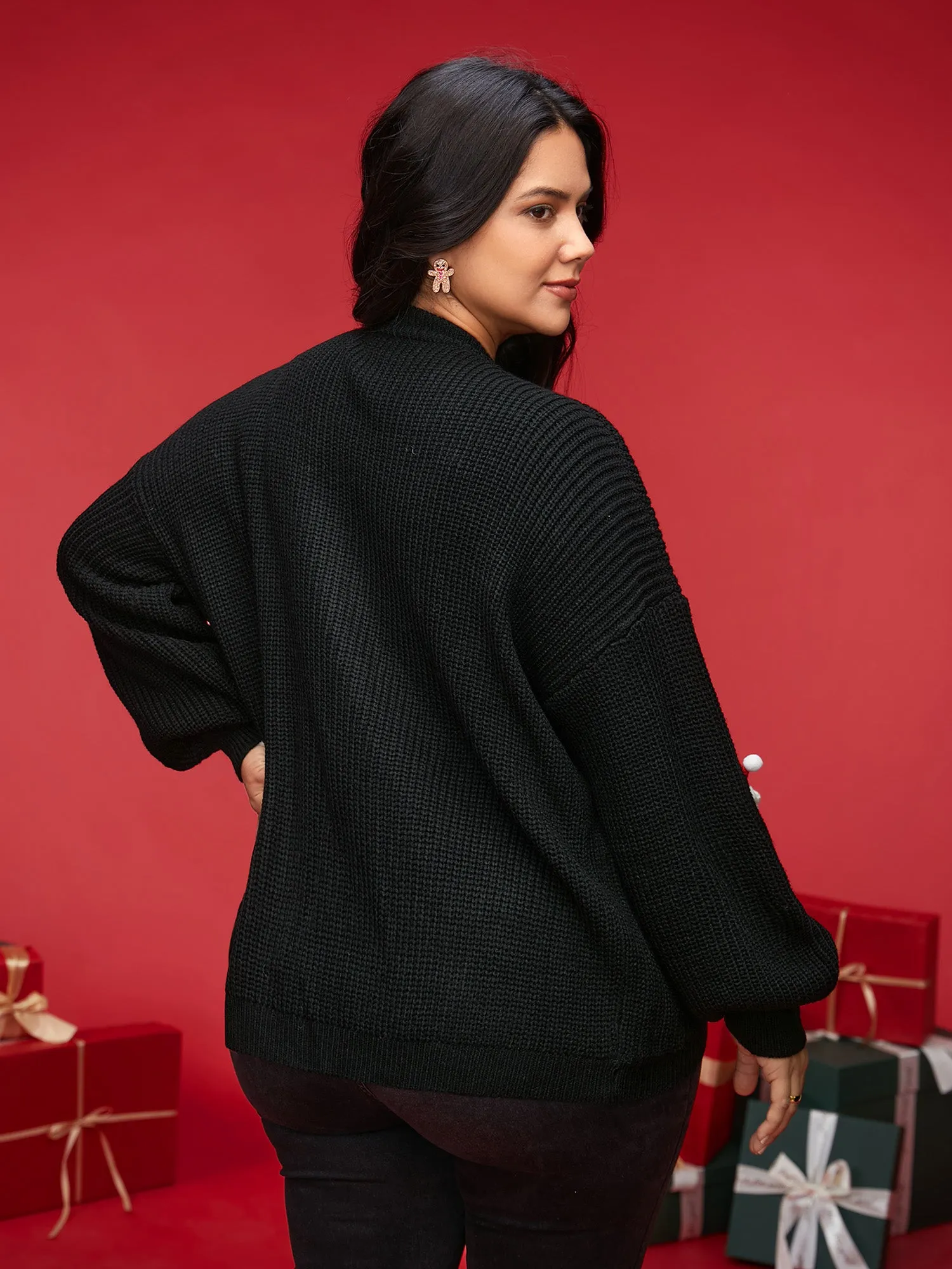 Hand Crocheted Santa Arc Hem Open Cardigan sold by Bloomchic product image thumbnail 2