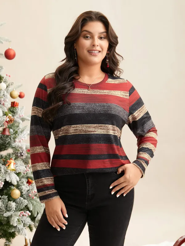 Holiday Colorful Striped Tee sold by Bloomchic