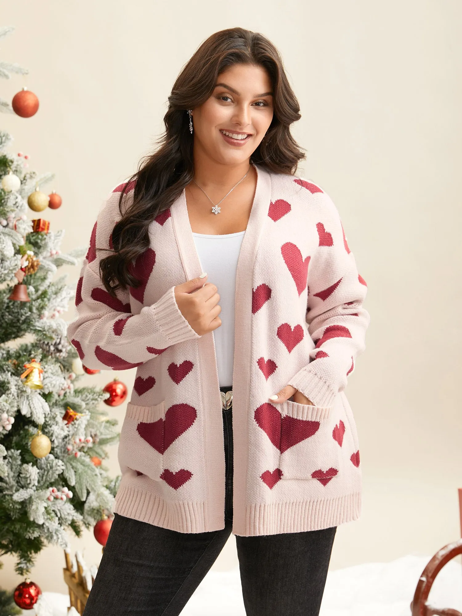 Hearts Out Embroidered Pockets Cardigan sold by Bloomchic product image thumbnail 3