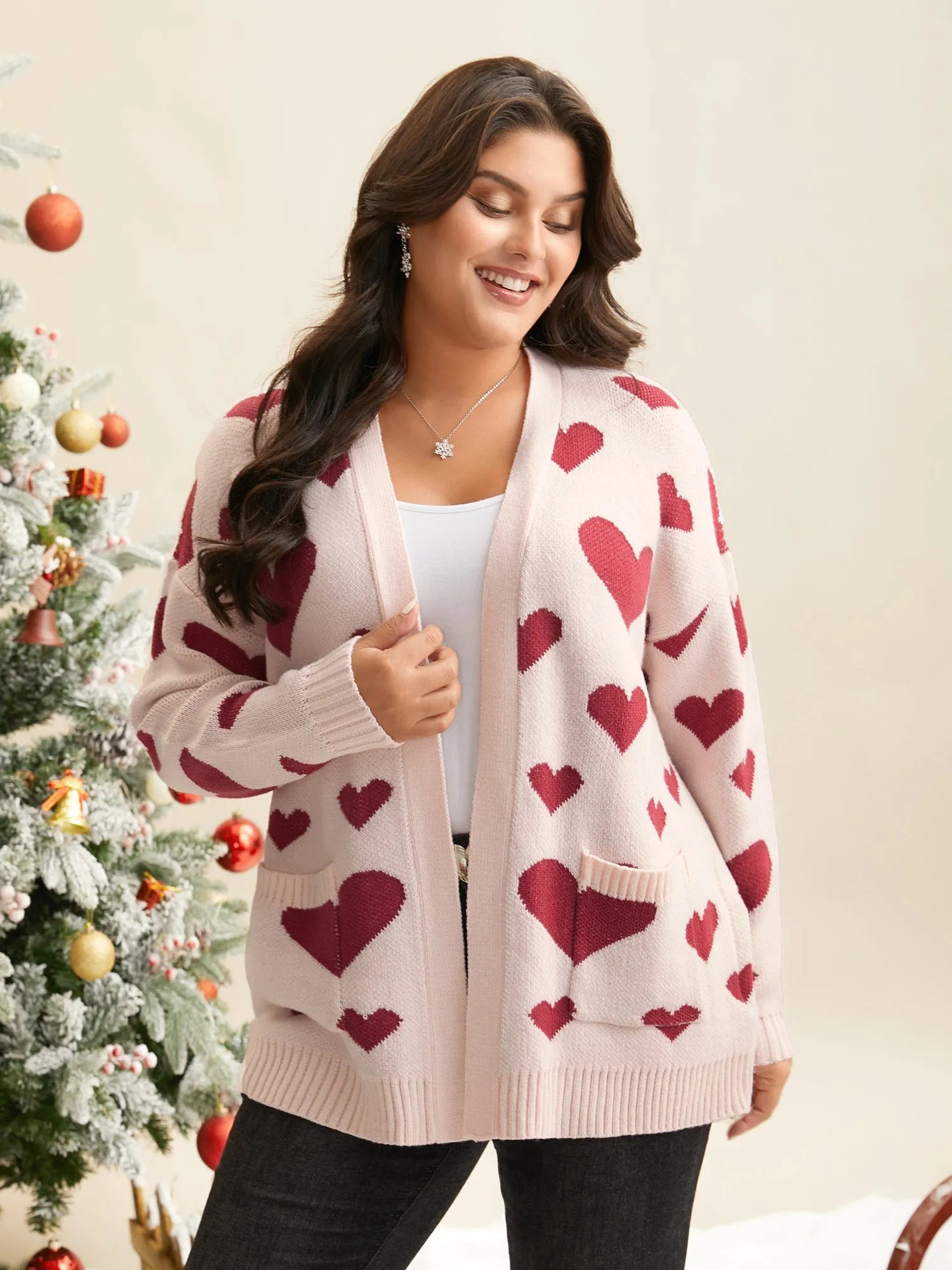 Hearts Out Embroidered Pockets Cardigan sold by Bloomchic