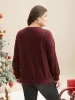 Rhinestone Embellished Bow Straight-Fit Sweatshirt sold by Bloomchic