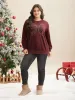 Rhinestone Embellished Bow Straight-Fit Sweatshirt sold by Bloomchic
