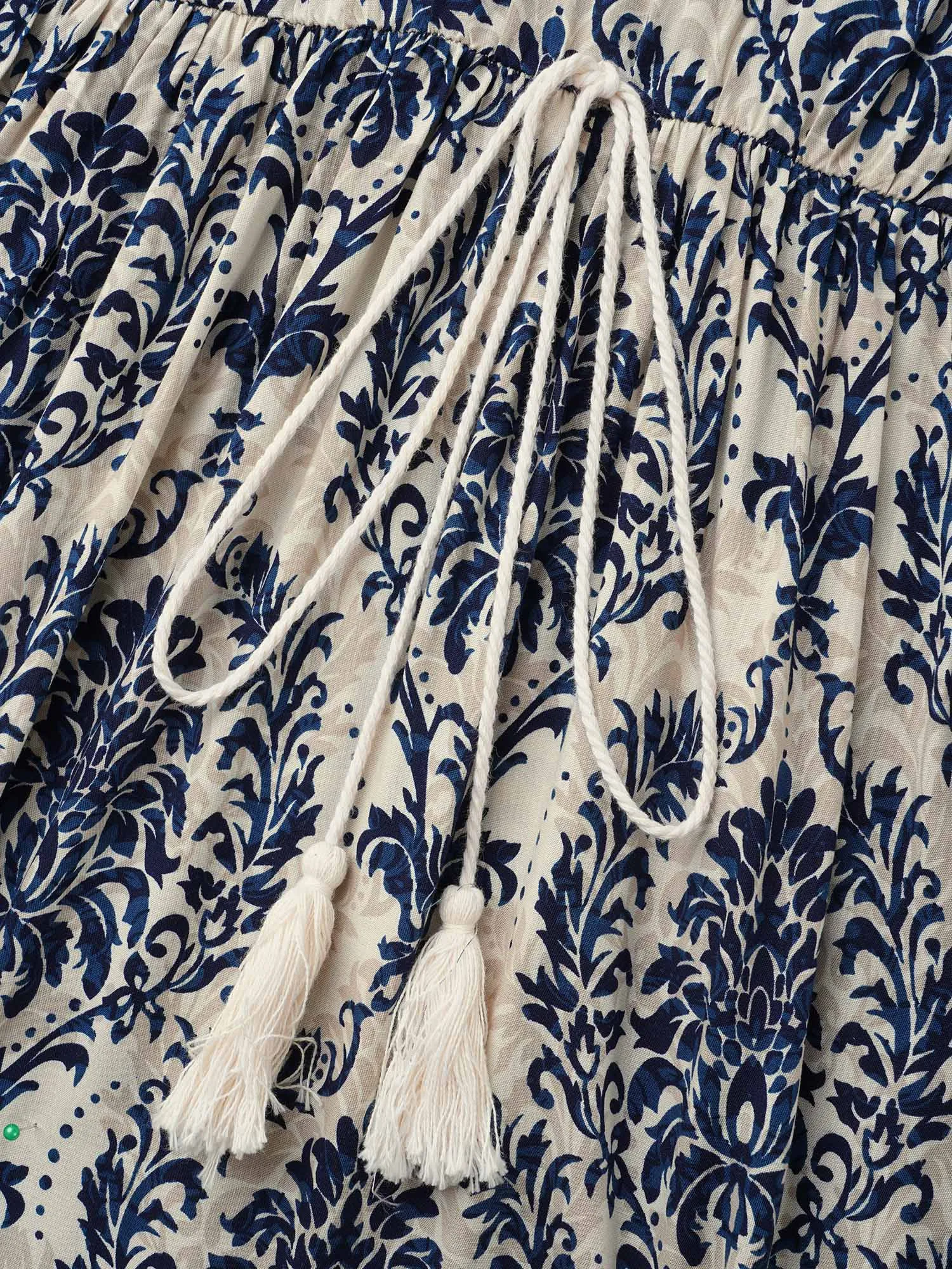 Boho Print Notched Tie Knot Maxi Dress sold by Bloomchic product image thumbnail 5