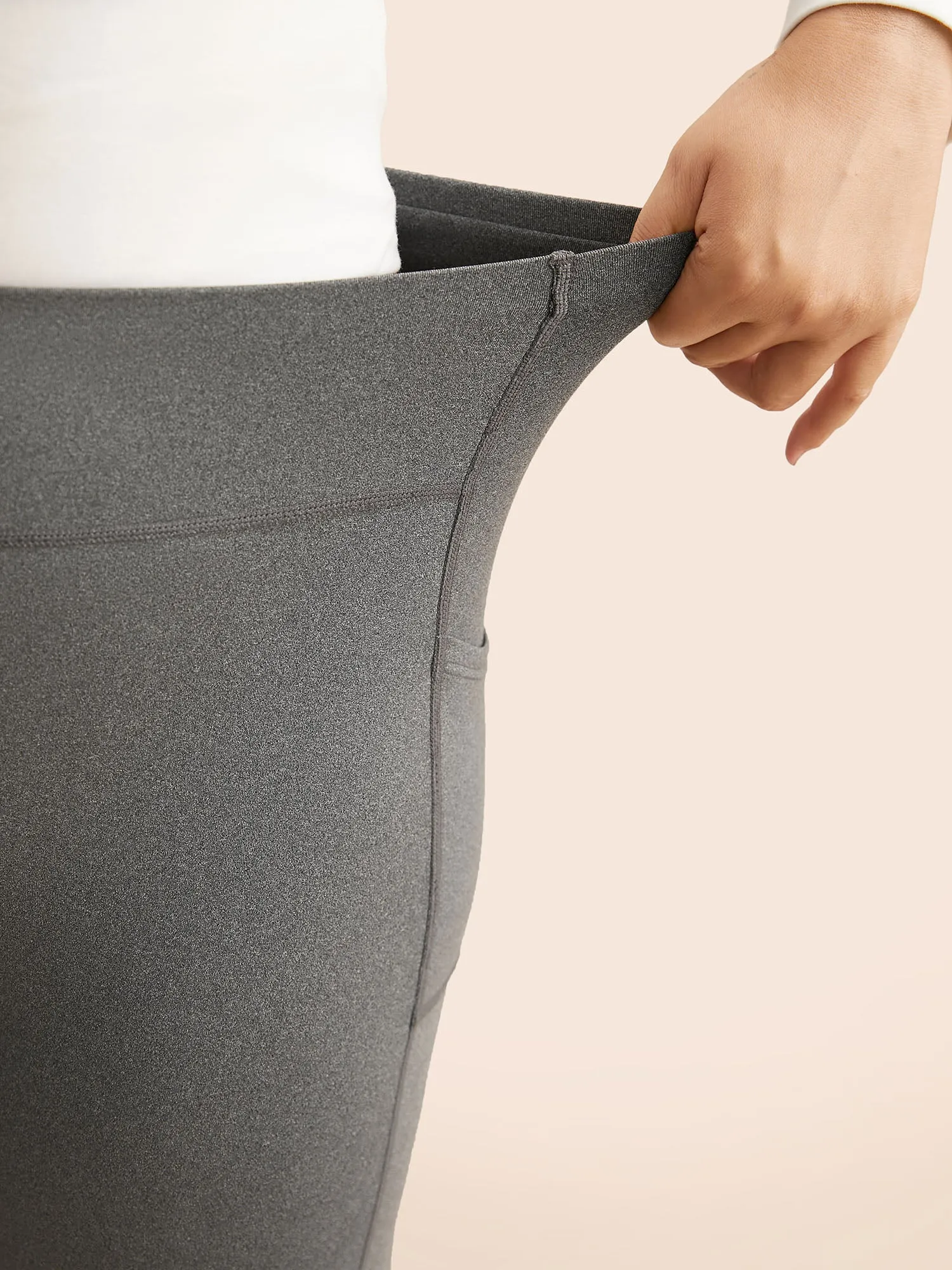 Heather Patched Pocket High Rise Leggings sold by Bloomchic product image thumbnail 5