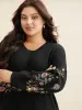 Floral Embroidered Drop Shoulder Sleeve Pullover sold by Bloomchic