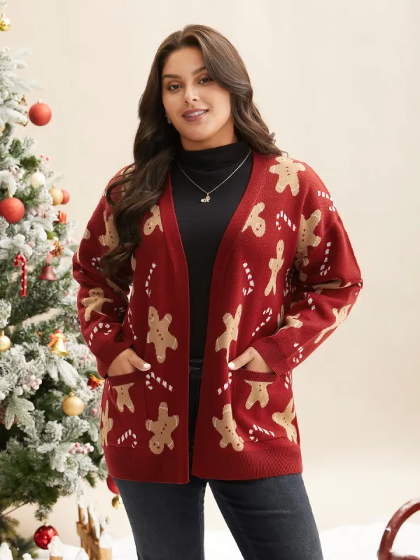 Gingerbread & Candycane Shimmering Threads Cardigan sold by Bloomchic