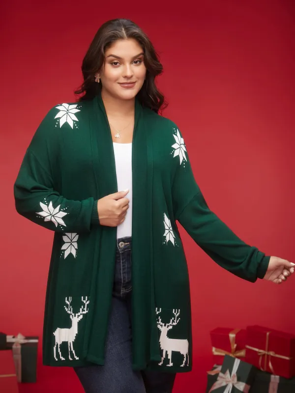 Supersoft Essentials Winter Tale Puffy Sleeves Open Cardigan sold by Bloomchic