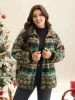 Holiday Zipper Collared Jacket sold by Bloomchic