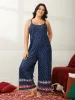 Deer-Flake Printed Straight Leg Jumpsuit sold by Bloomchic
