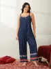 Deer-Flake Printed Straight Leg Jumpsuit sold by Bloomchic