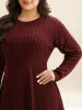 Cable Knit Fit-and-Flare Midi Sweater Dress sold by Bloomchic